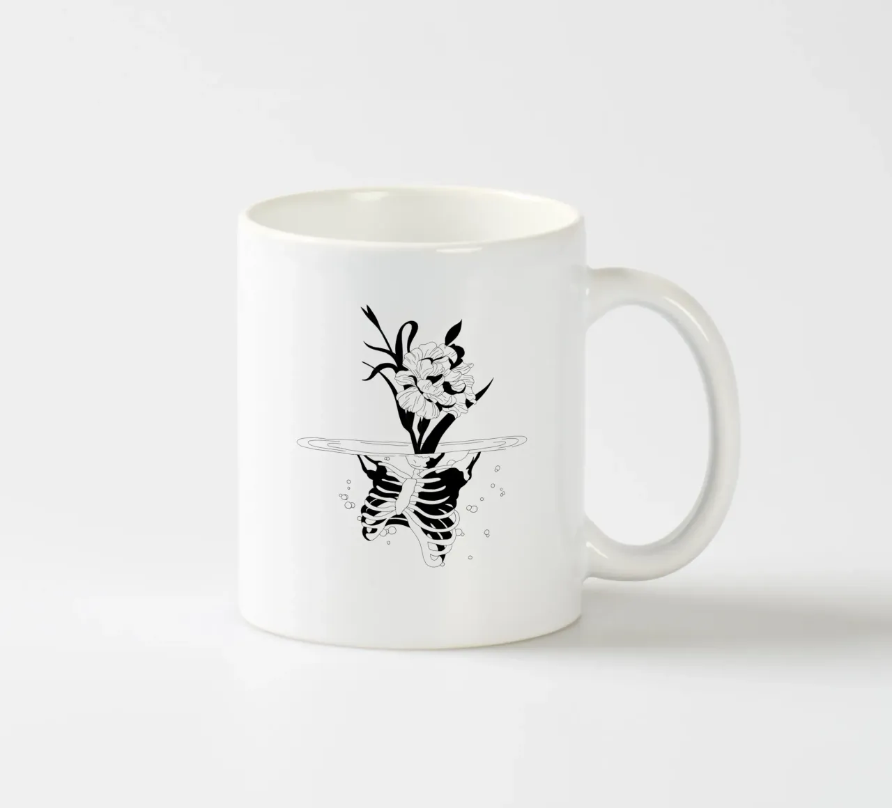 Flowerskull tazza in ceramica da byh.illustration