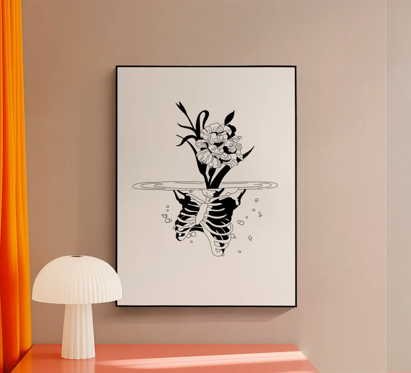 Flowerskull Acryl-Glas von byh.illustration