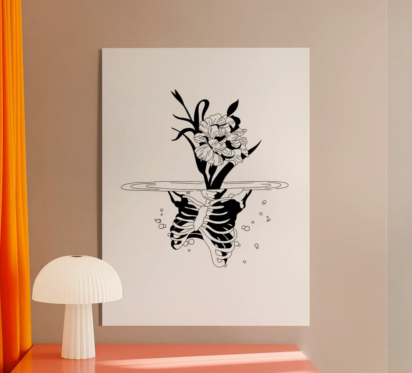 Flowerskull Acryl-Glas von byh.illustration