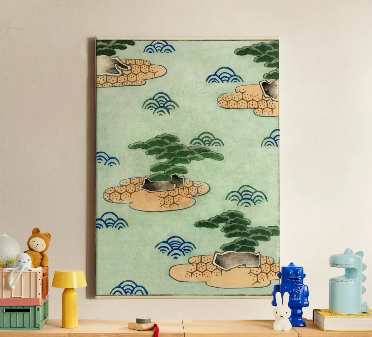 Floating Islands and Waves Art Print canvas by dawnthesea