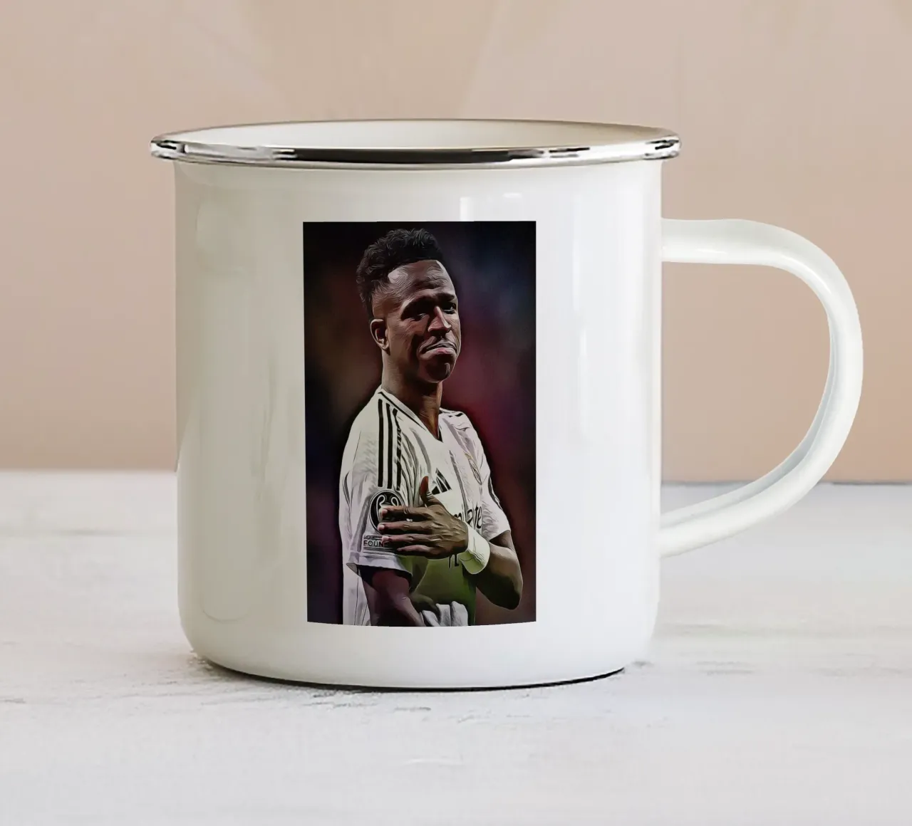 Vinícius Jr. - Cuore di Madrid tazza in smalto da ArdanART