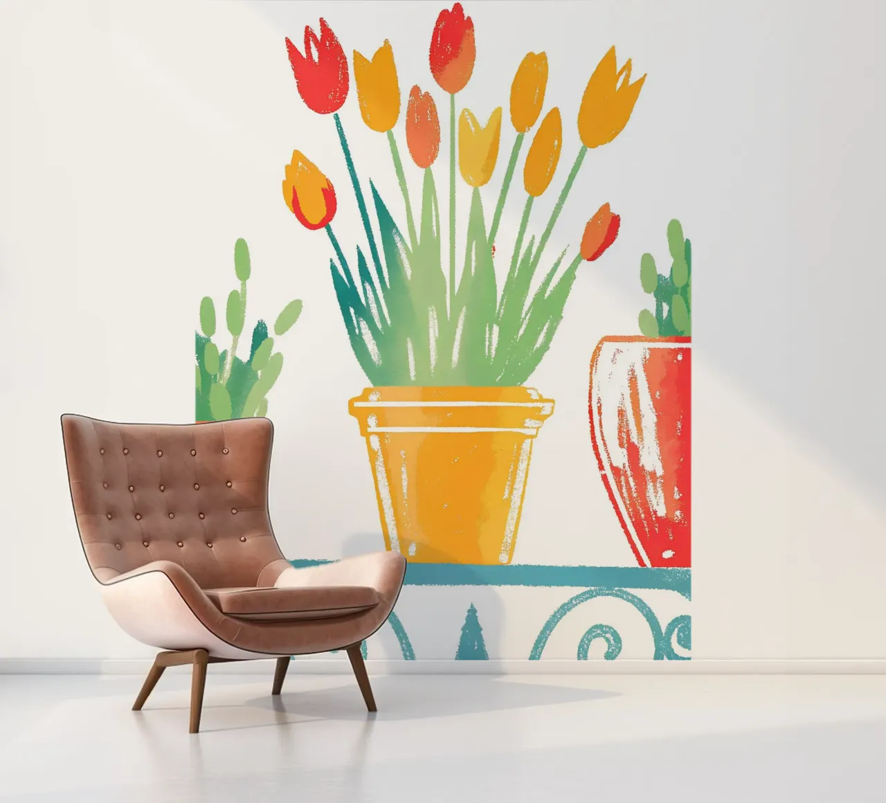 Drie bloempotten fotobehang van PREKETEWE