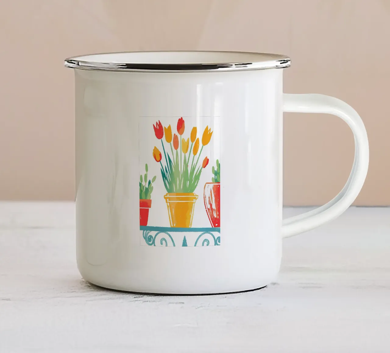 Tre vasi da fiori tazza in smalto da PREKETEWE