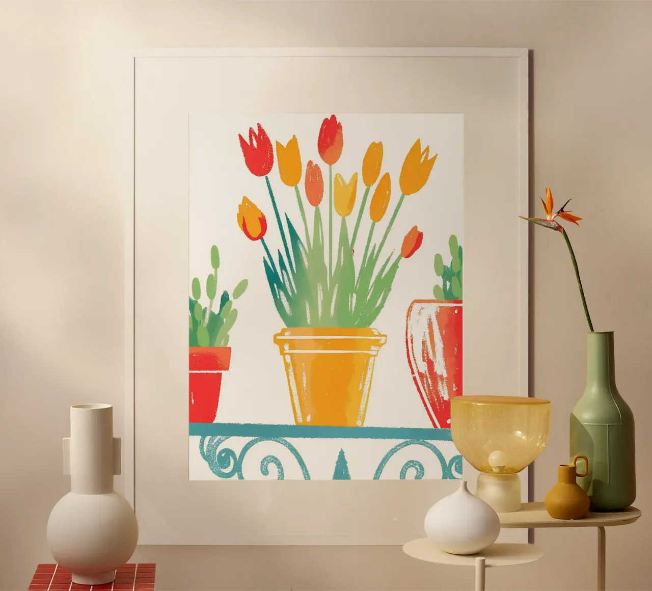 Drie bloempotten poster van PREKETEWE