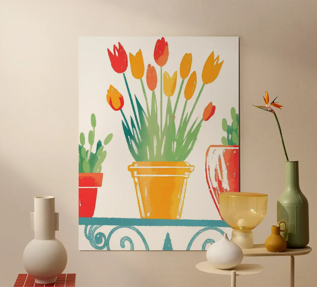 Drie bloempotten poster van PREKETEWE