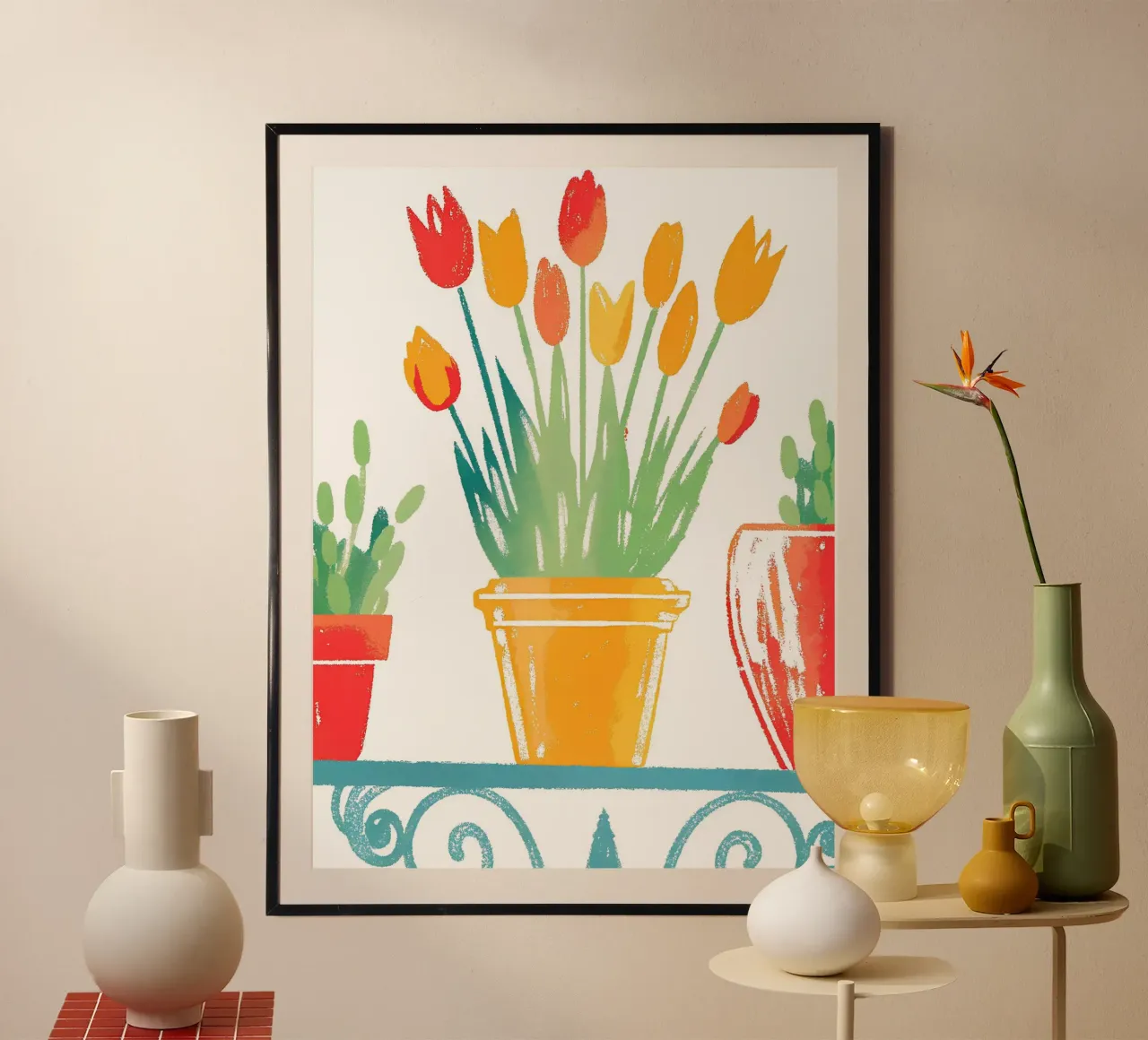 Drie bloempotten poster van PREKETEWE