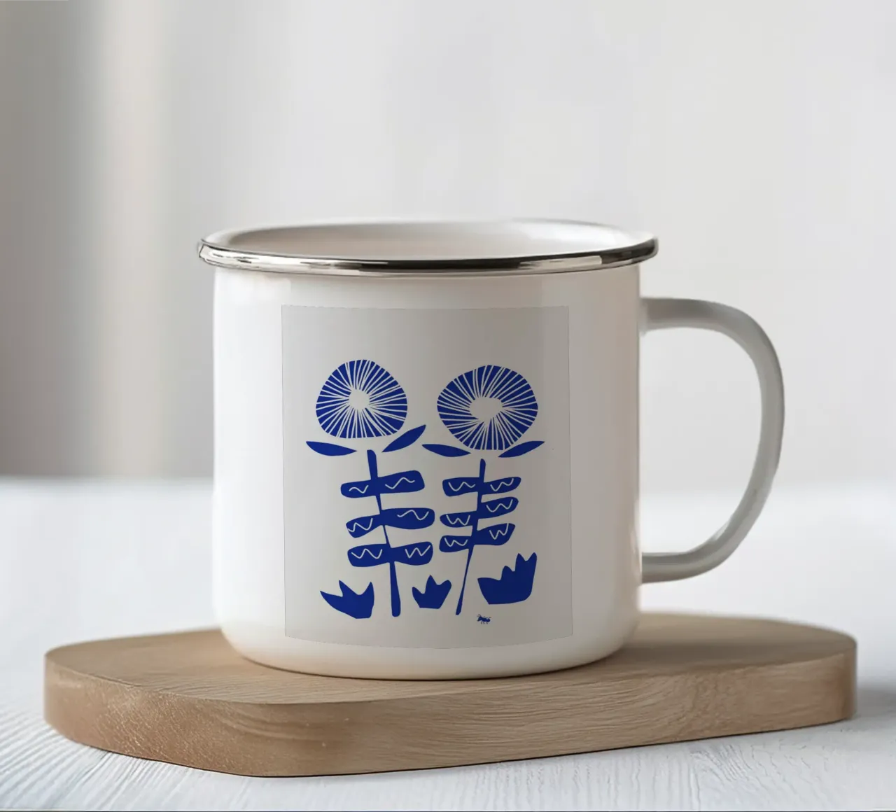 Fiori blu Cina tazza in smalto da Little Dean