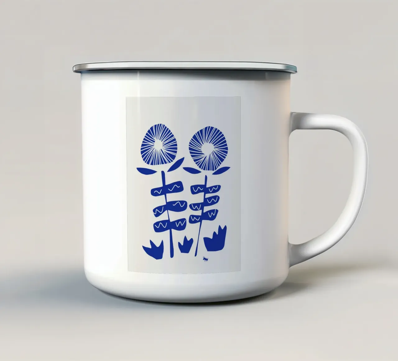 Fiori blu Cina tazza in smalto da Little Dean