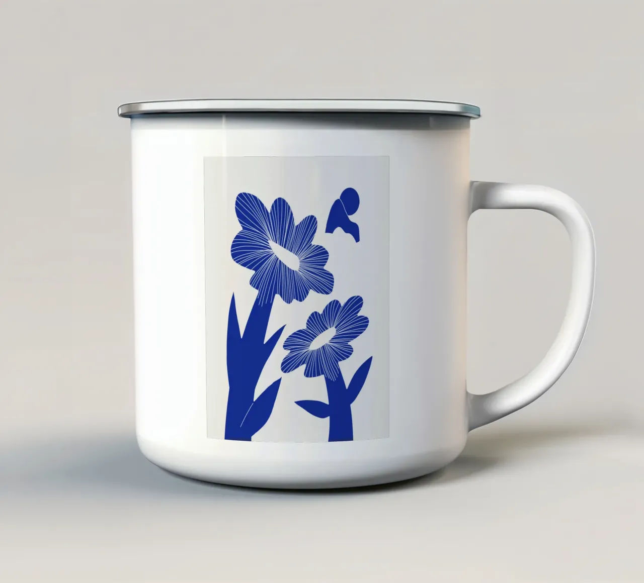 Cina fiori blu 02 tazza in smalto da Little Dean