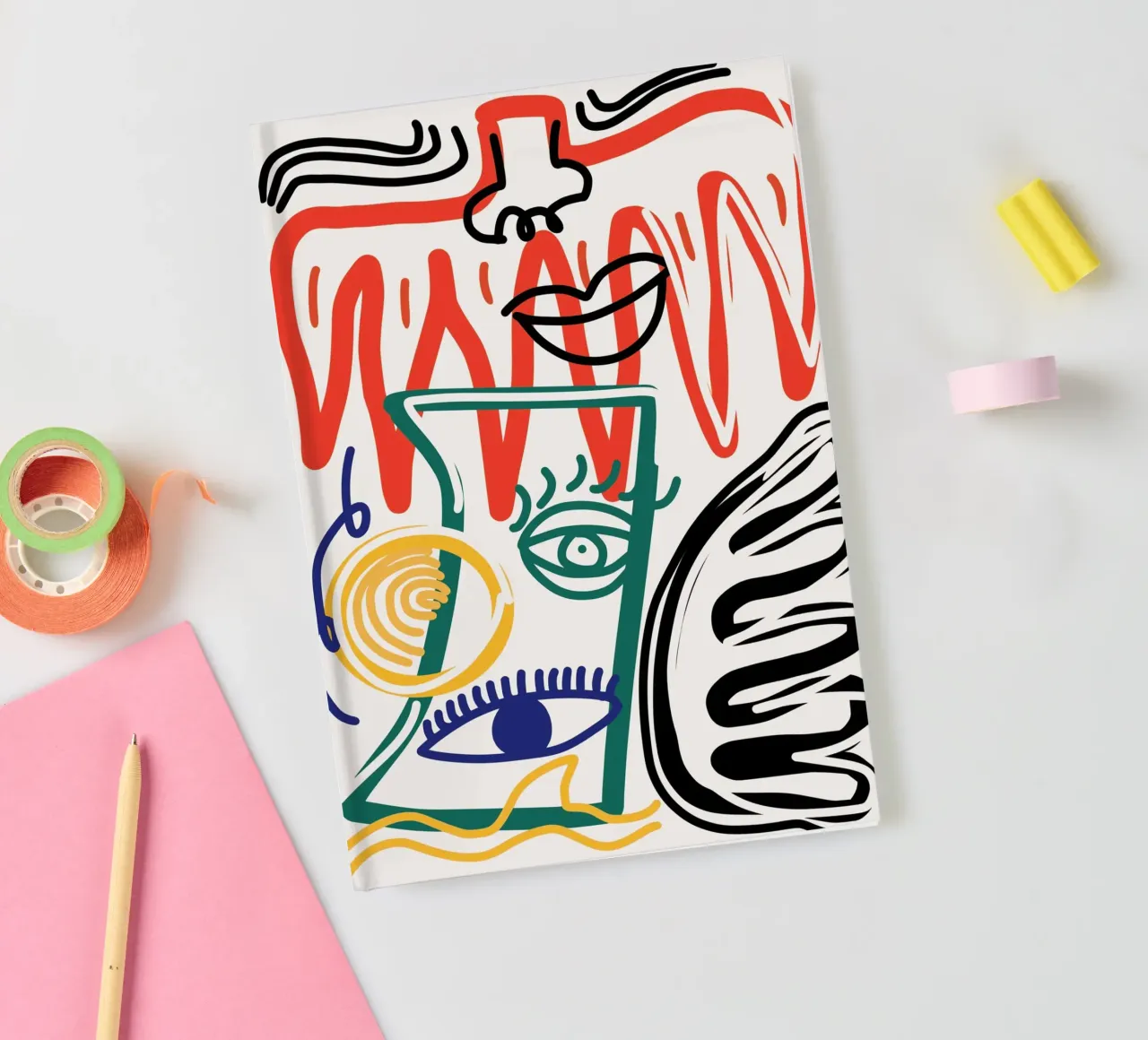 Maximalist line art 07 notebook by Little Dean