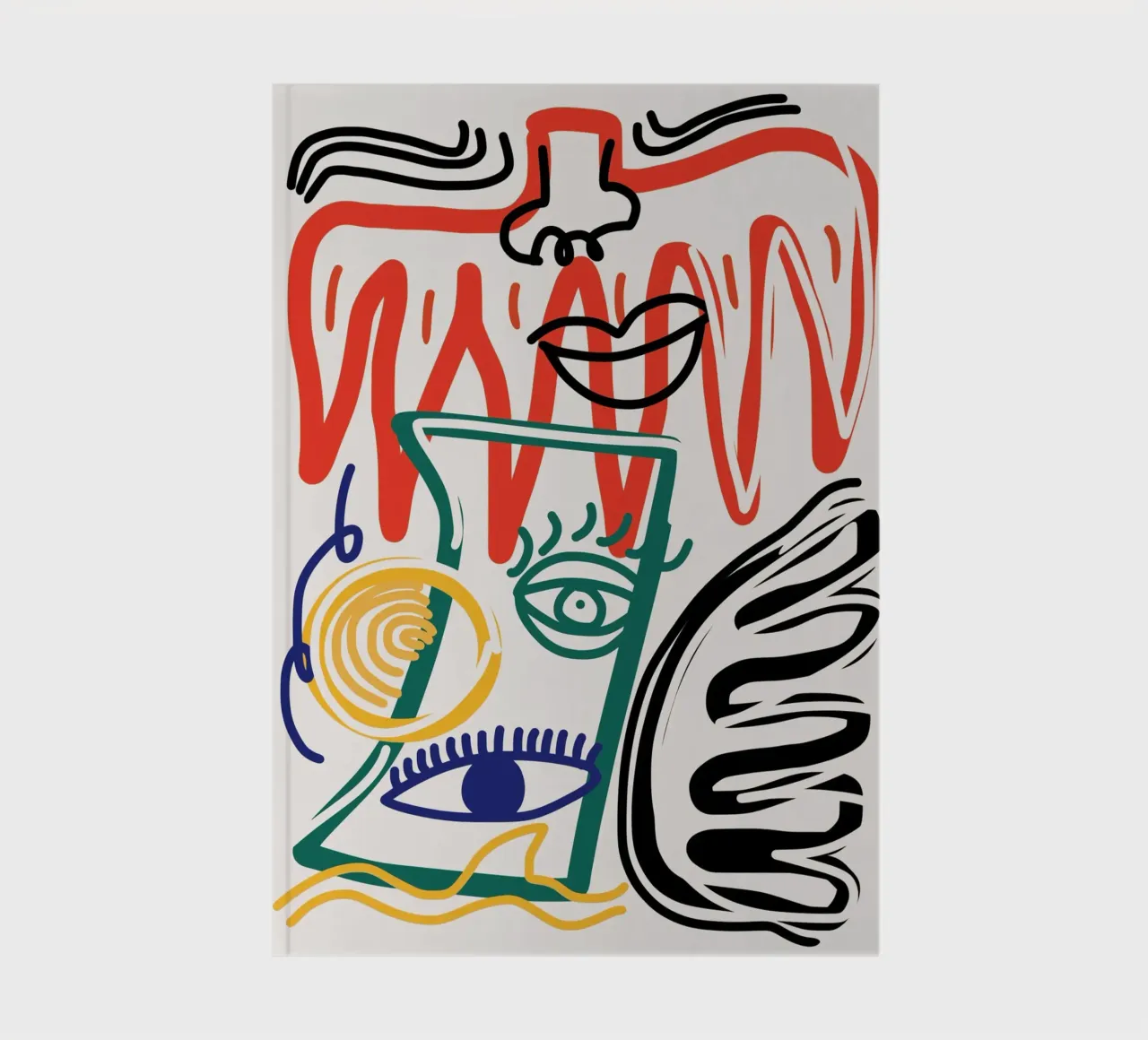 Maximalist line art 07 notebook by Little Dean
