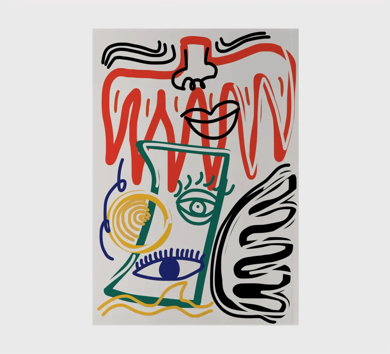 Maximalist line art 07 notebook by Little Dean