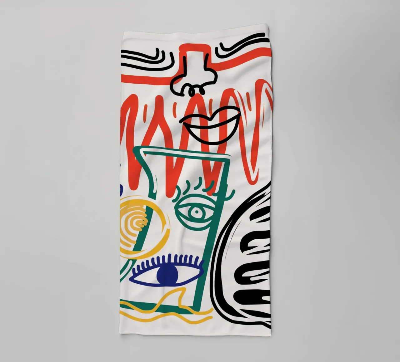 Maximalist line art 07 towel by Little Dean