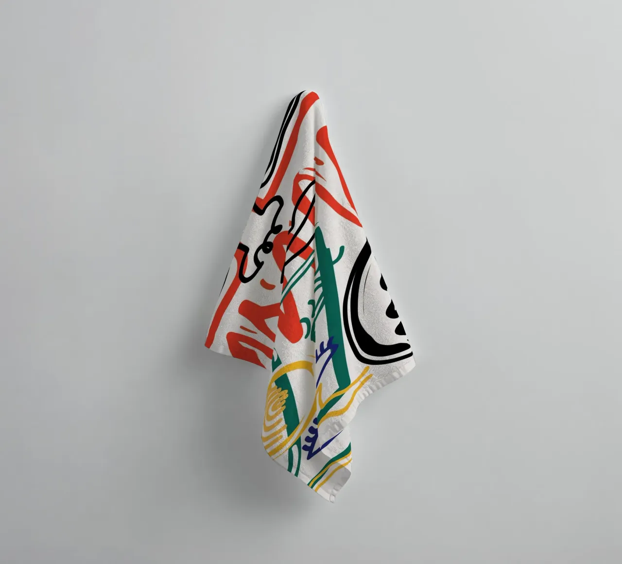 Maximalist line art 07 towel by Little Dean