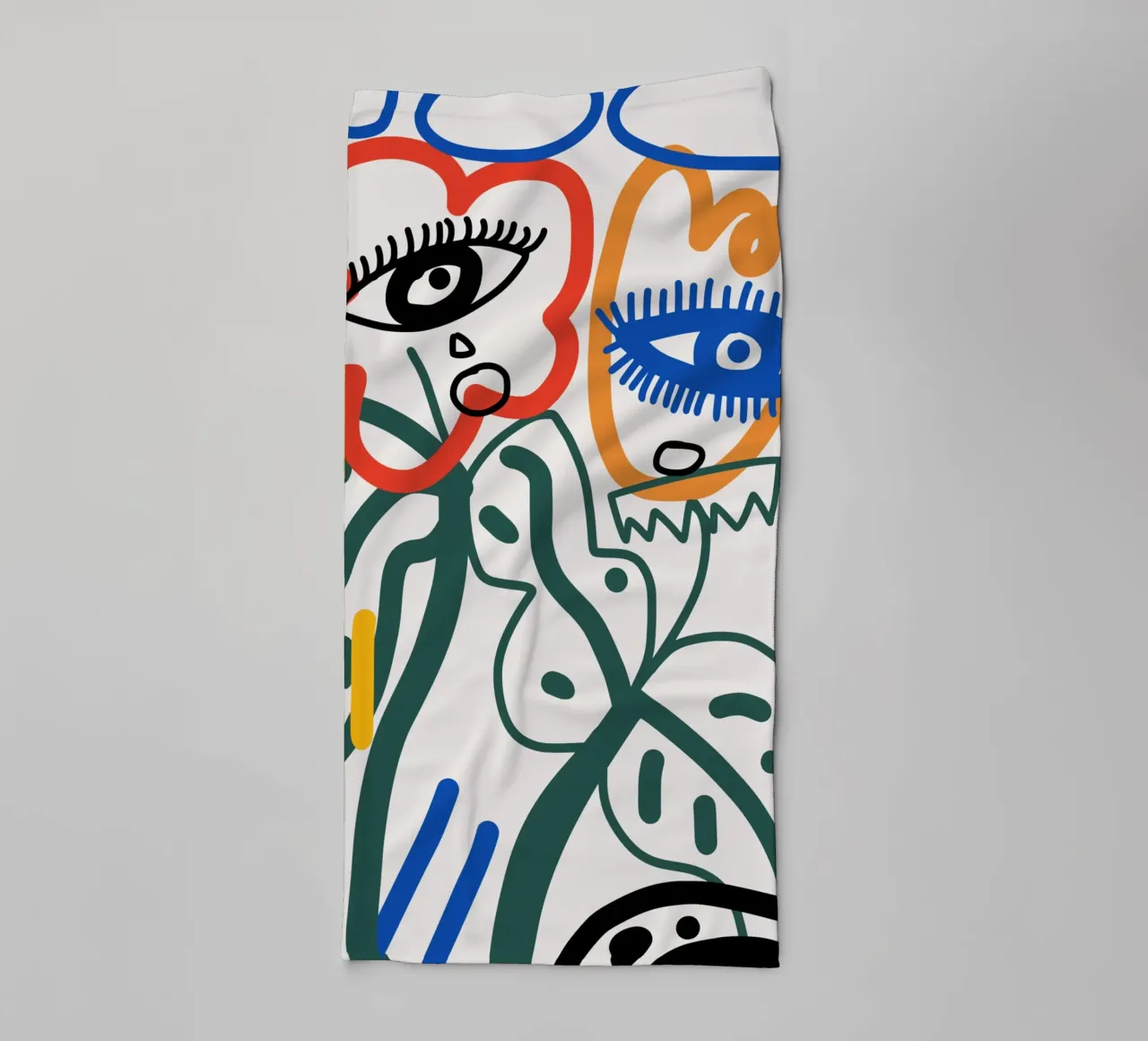 Maximalist line art 08 towel by Little Dean