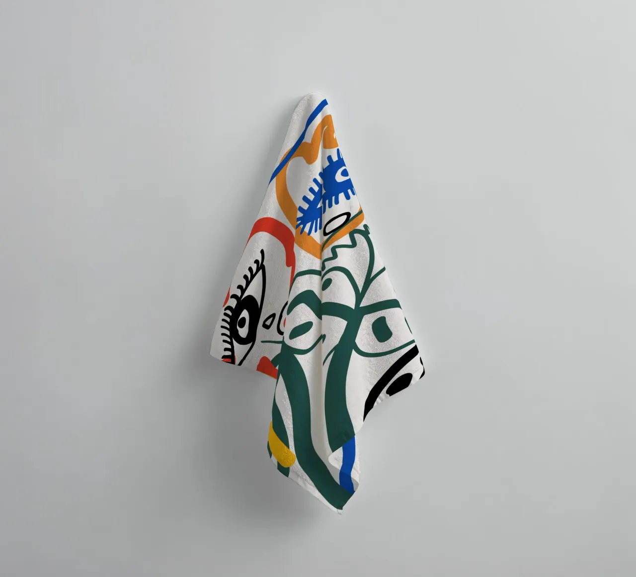 Maximalist line art 08 towel by Little Dean