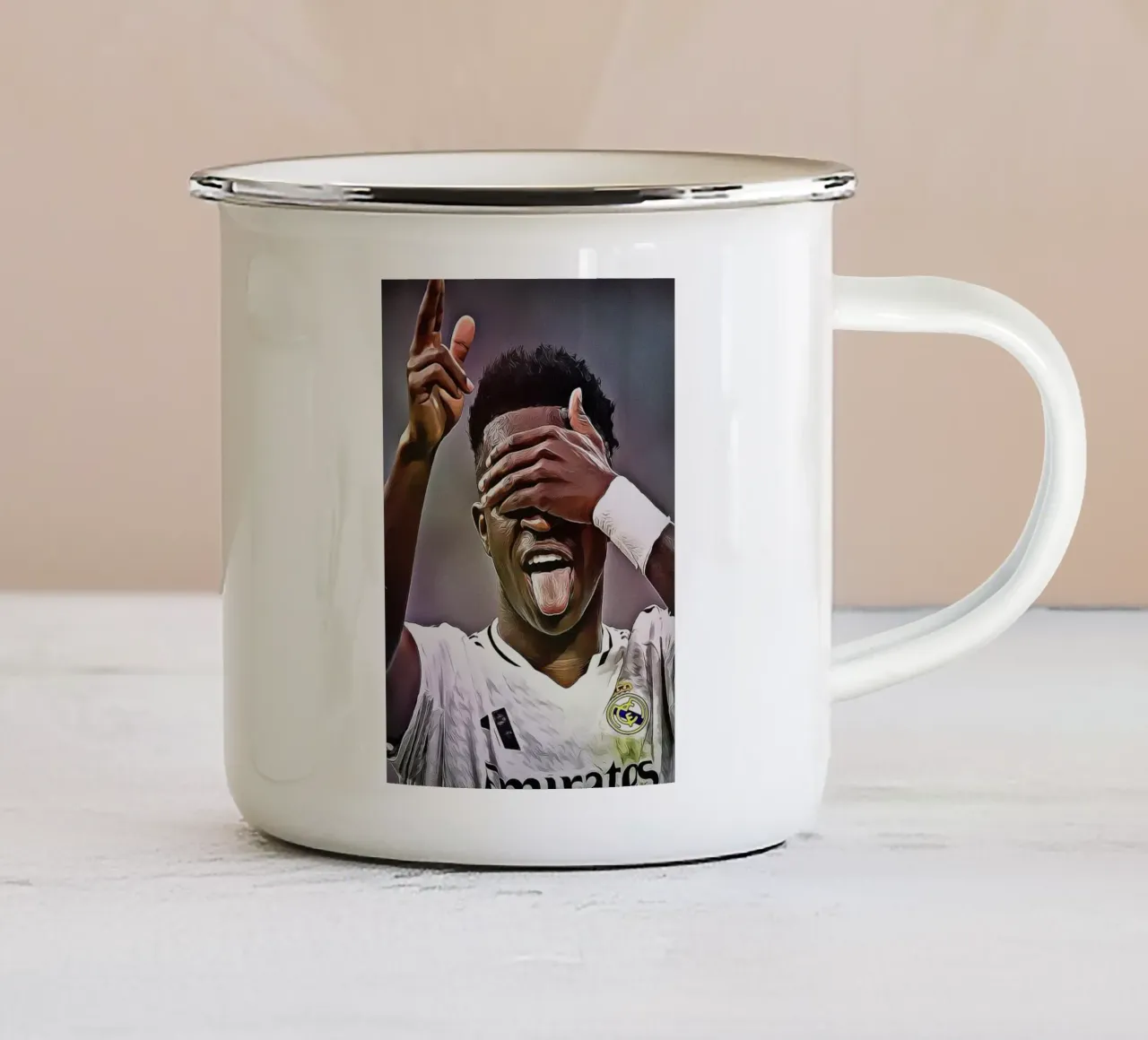 Vinícius Jr. - Cuore di Madrid tazza in smalto da ArdanART