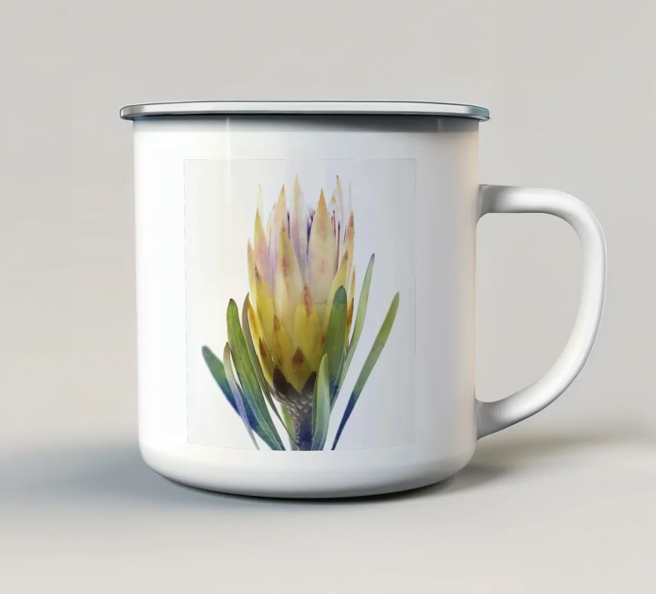 Yellow Protea Flower tazza in smalto da Lila x Lola