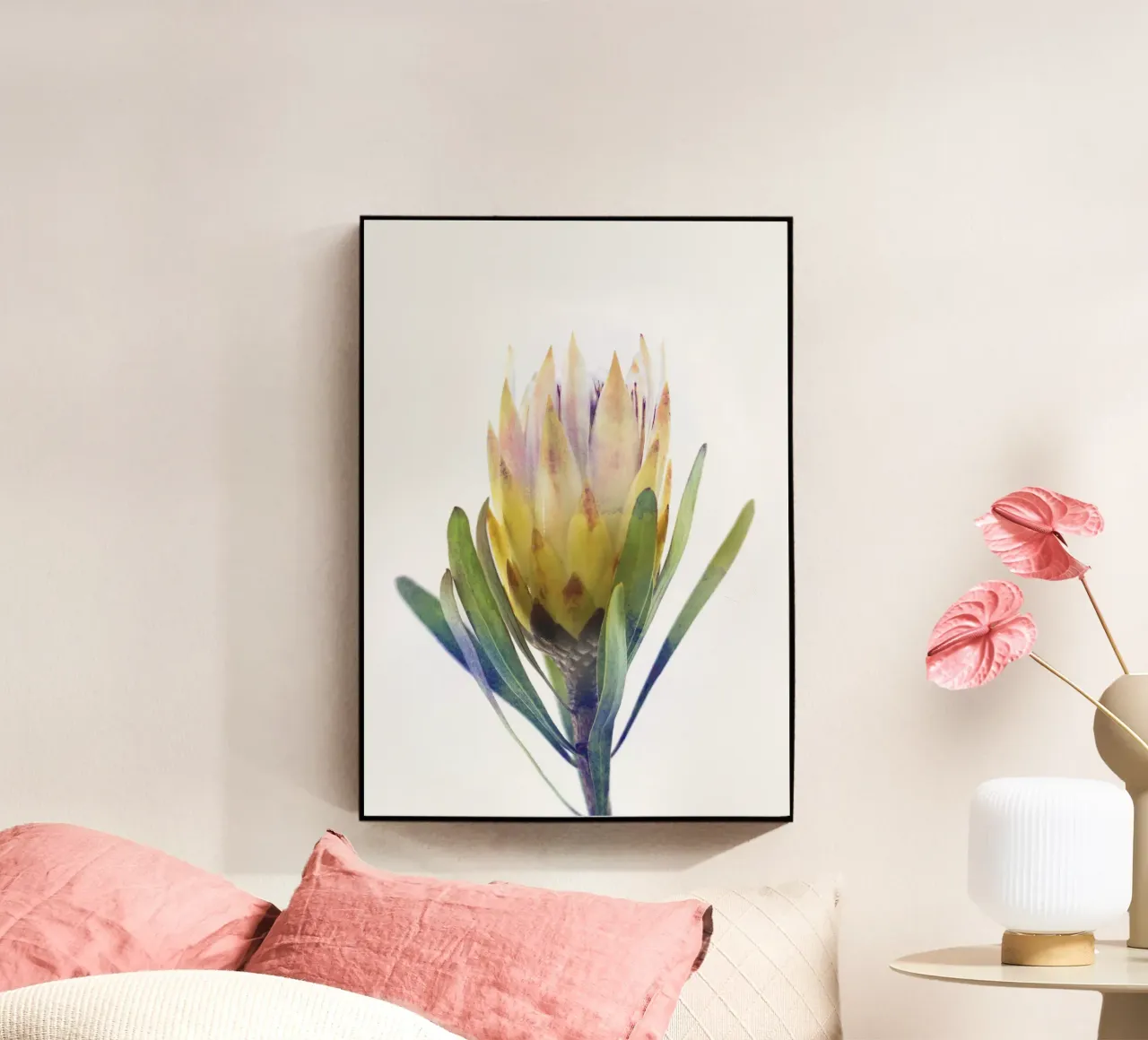 Yellow Protea Flower plexiglass da Lila & Lola
