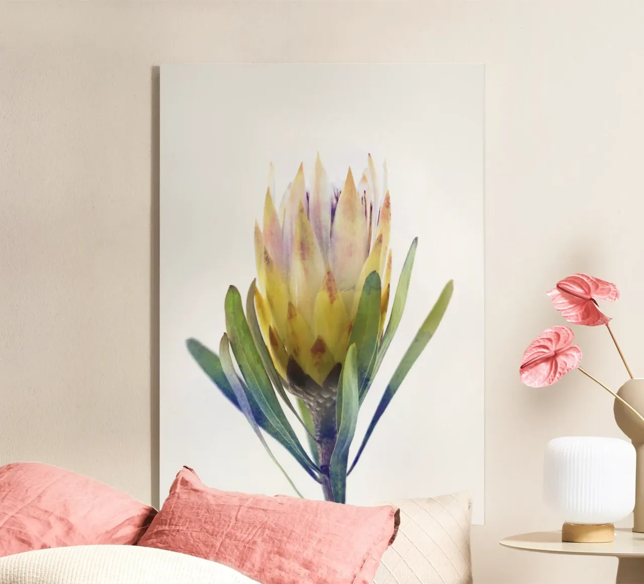 Yellow Protea Flower plexiglass da Lila & Lola