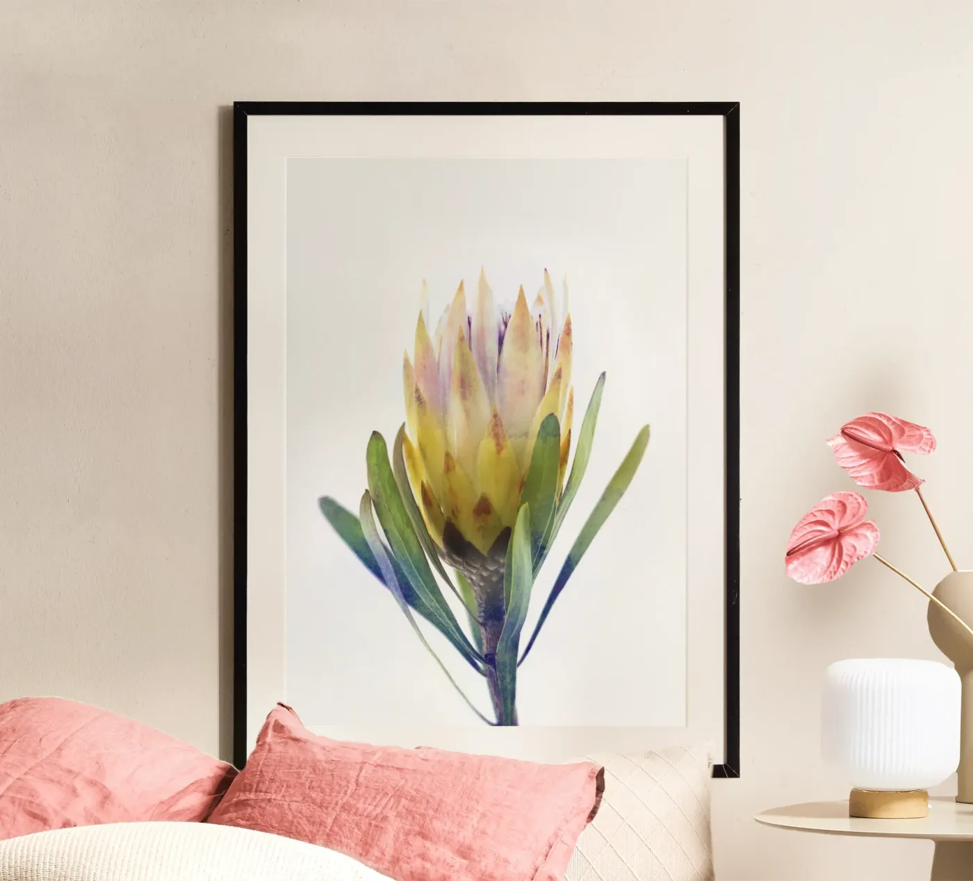 Yellow Protea Flower poster da Lila & Lola