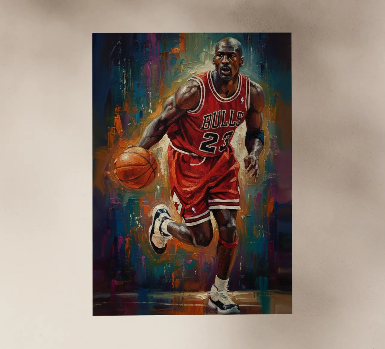 Michael Jordan in prima serata pellicola backlit da Lembayung art