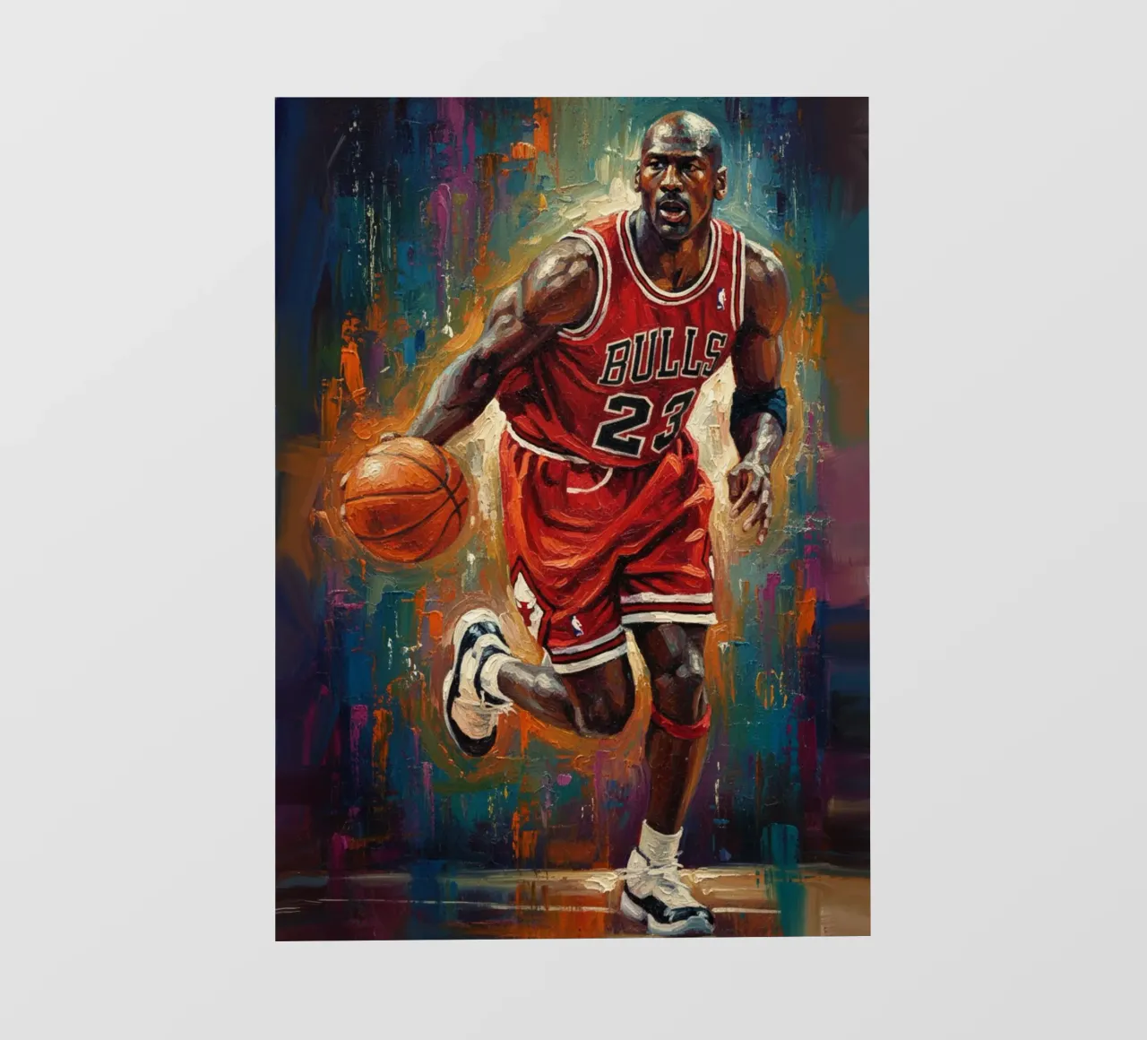 Michael Jordan in prima serata pellicola backlit da Lembayung art