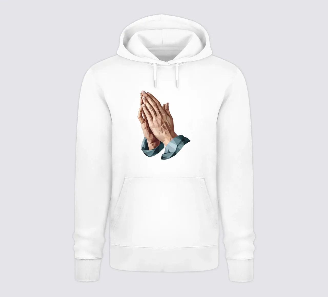 Mani in preghiera Lowpoly felpa con cappuccio da Low Profile