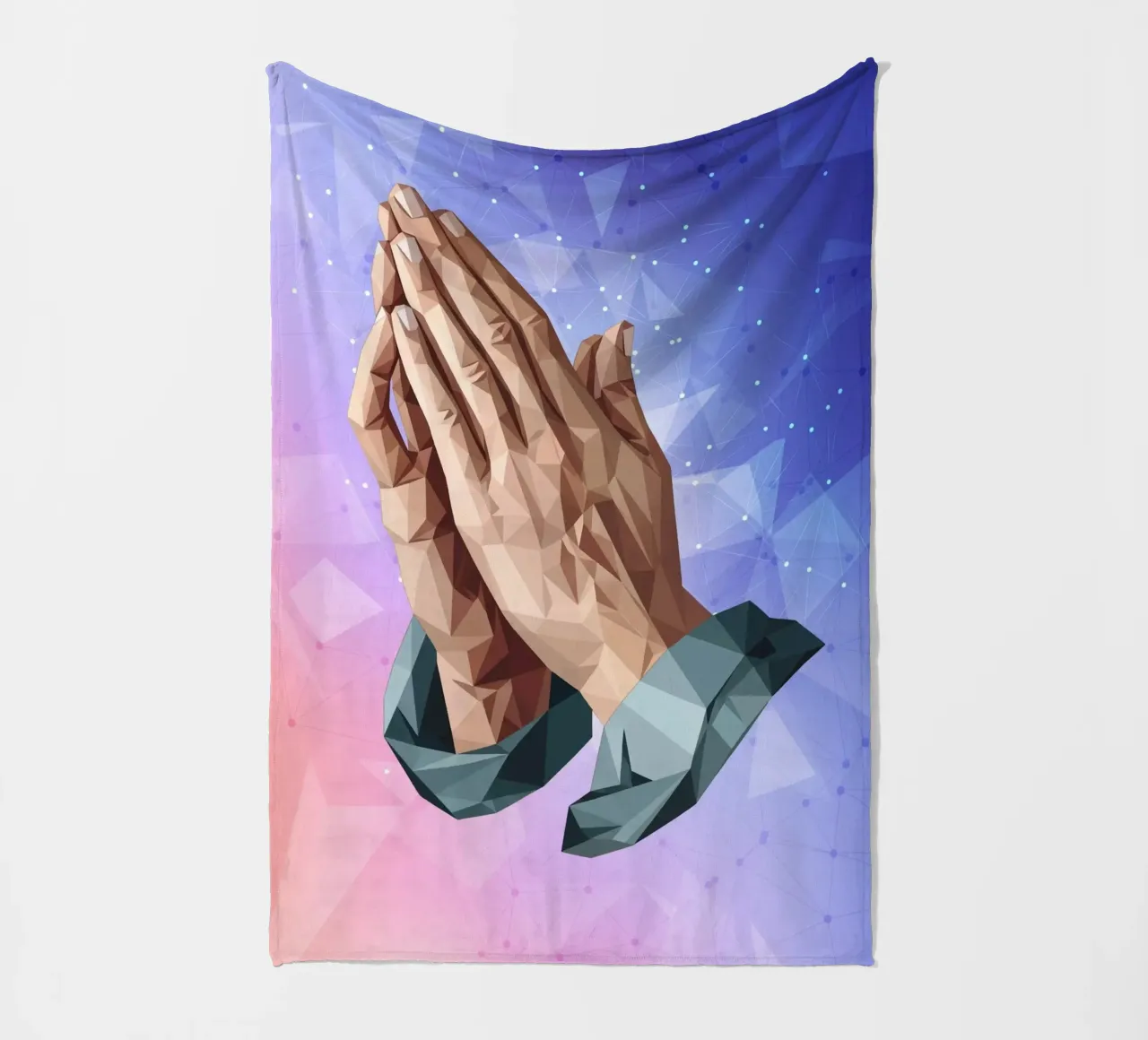 Mani in preghiera Lowpoly coperta in pile da Low Profile