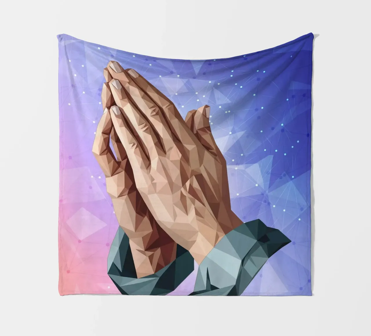 Mani in preghiera Lowpoly coperta in pile da Low Profile
