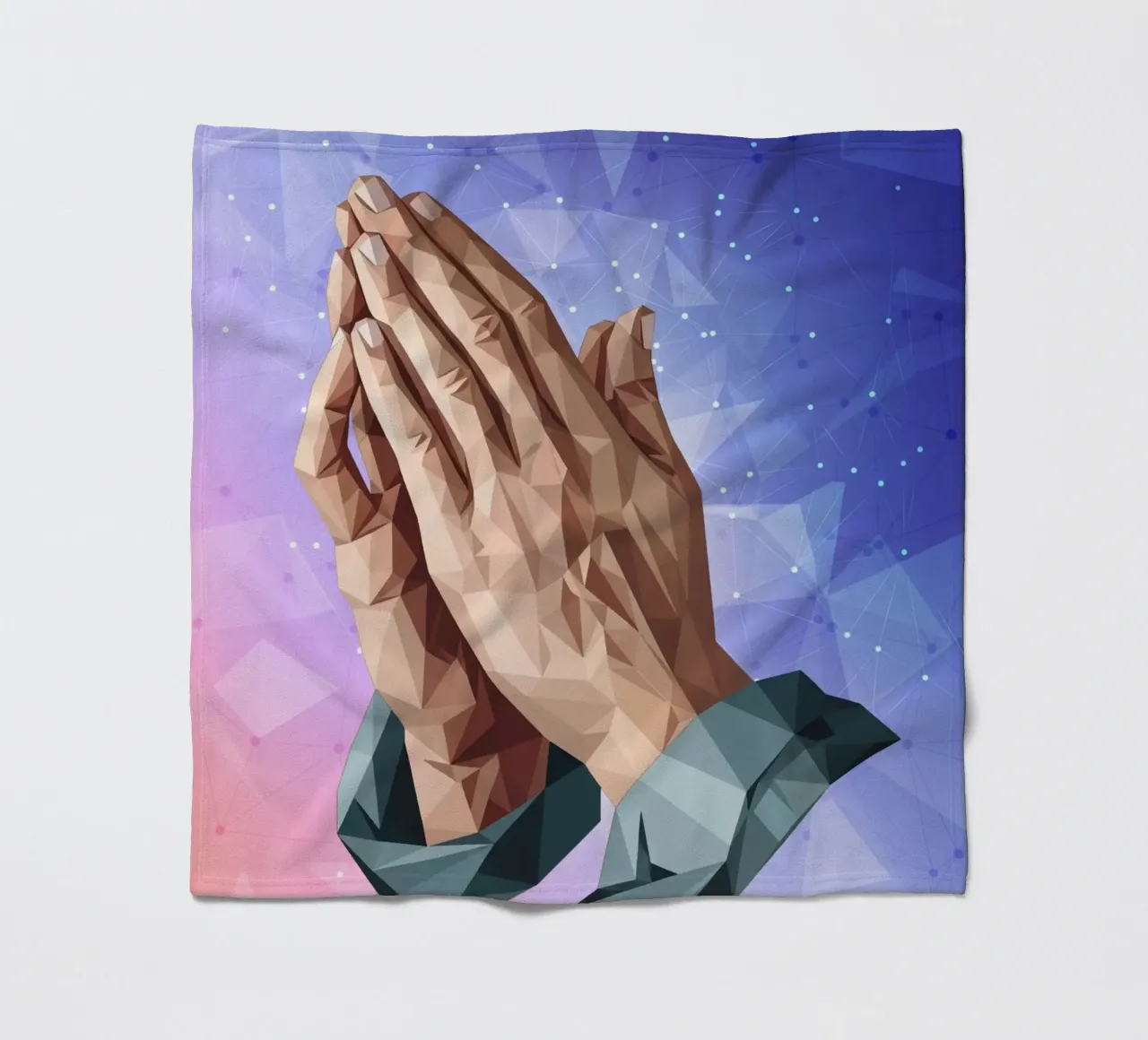 Mani in preghiera Lowpoly coperta in pile da Low Profile
