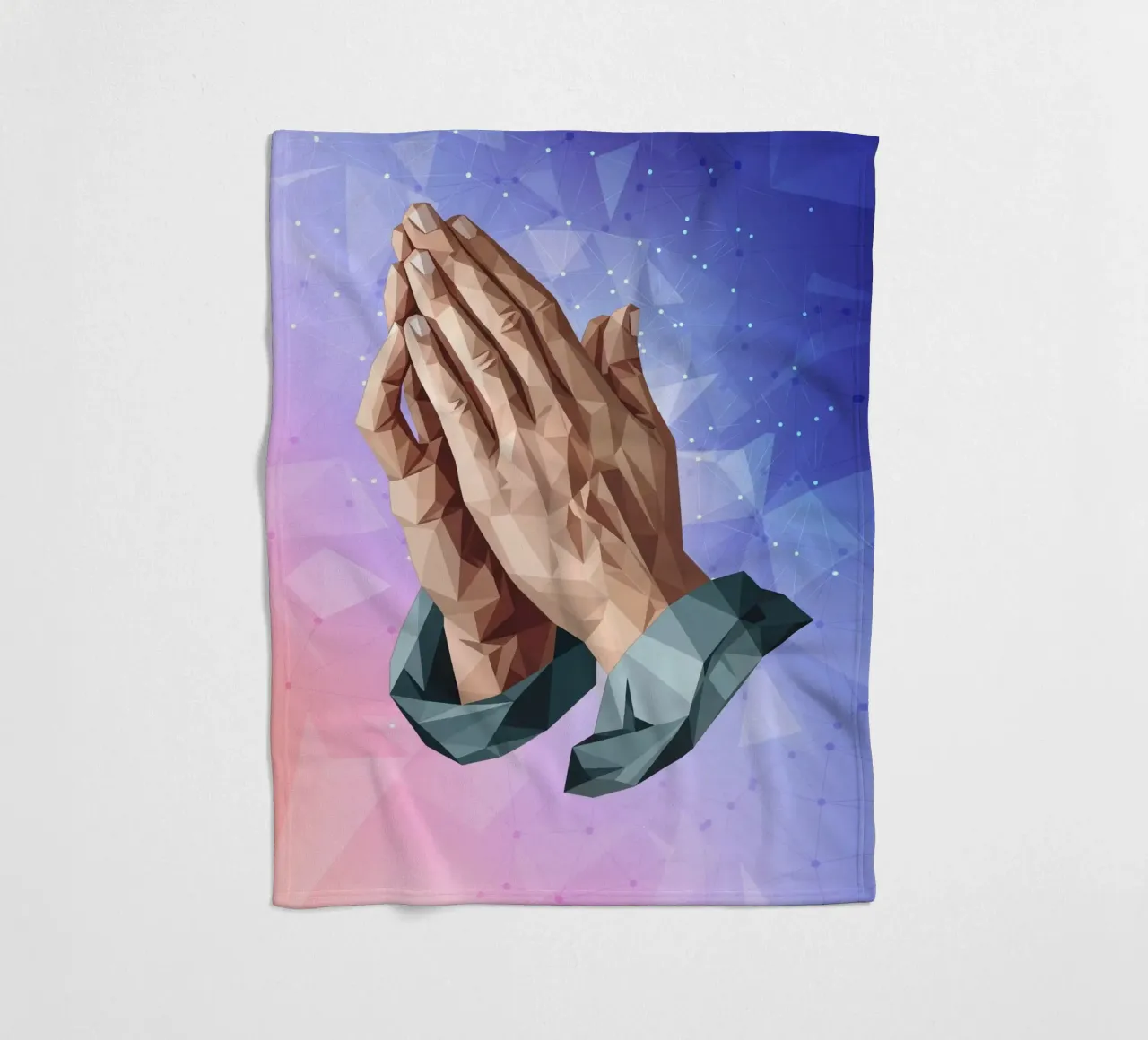 Mani in preghiera Lowpoly coperta in pile da Low Profile