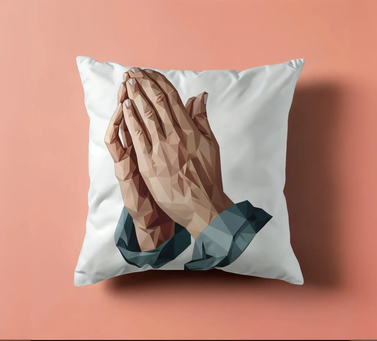 Mani in preghiera Lowpoly cuscino da Low Profile