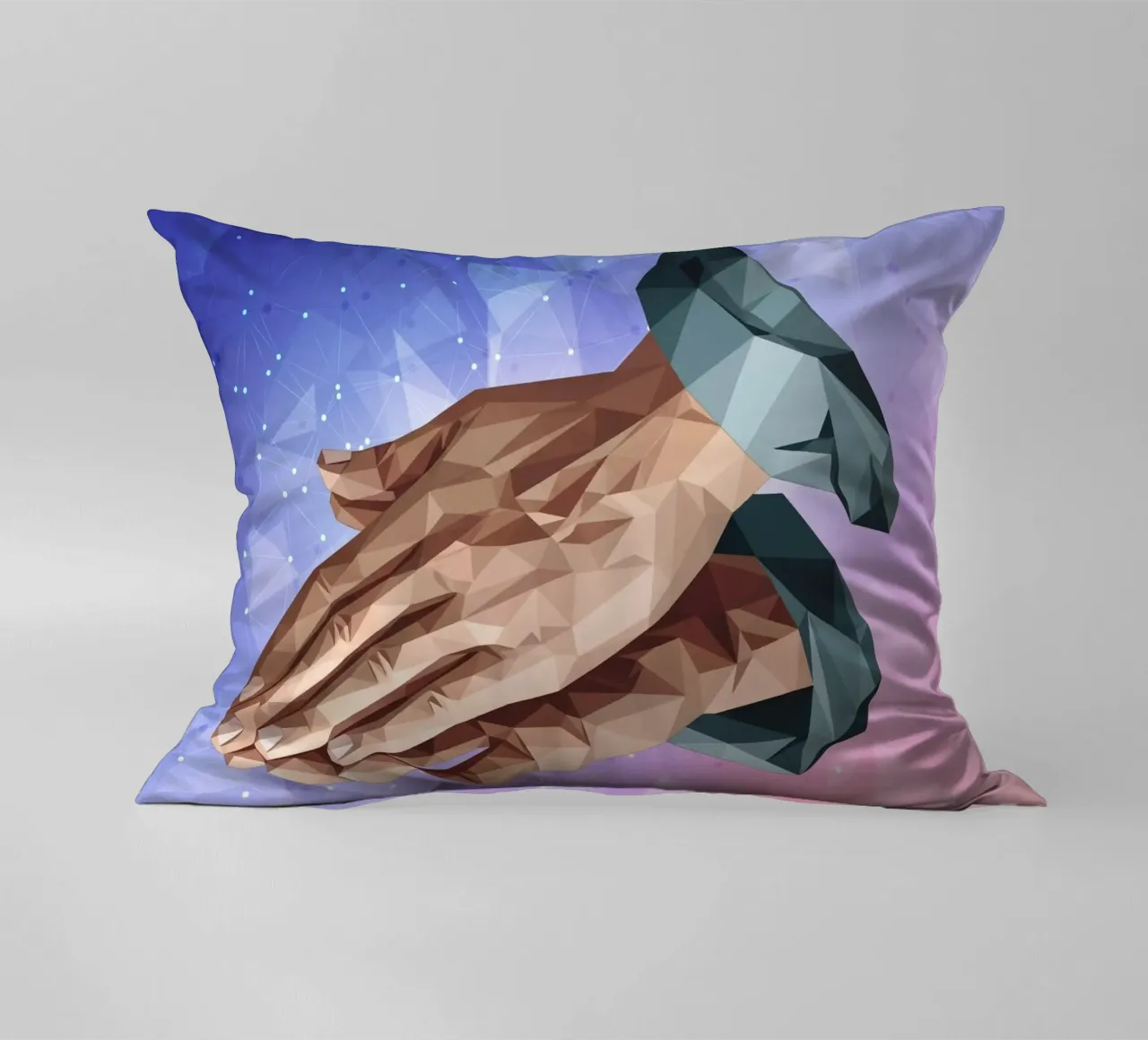 Mani in preghiera Lowpoly cuscino da Low Profile