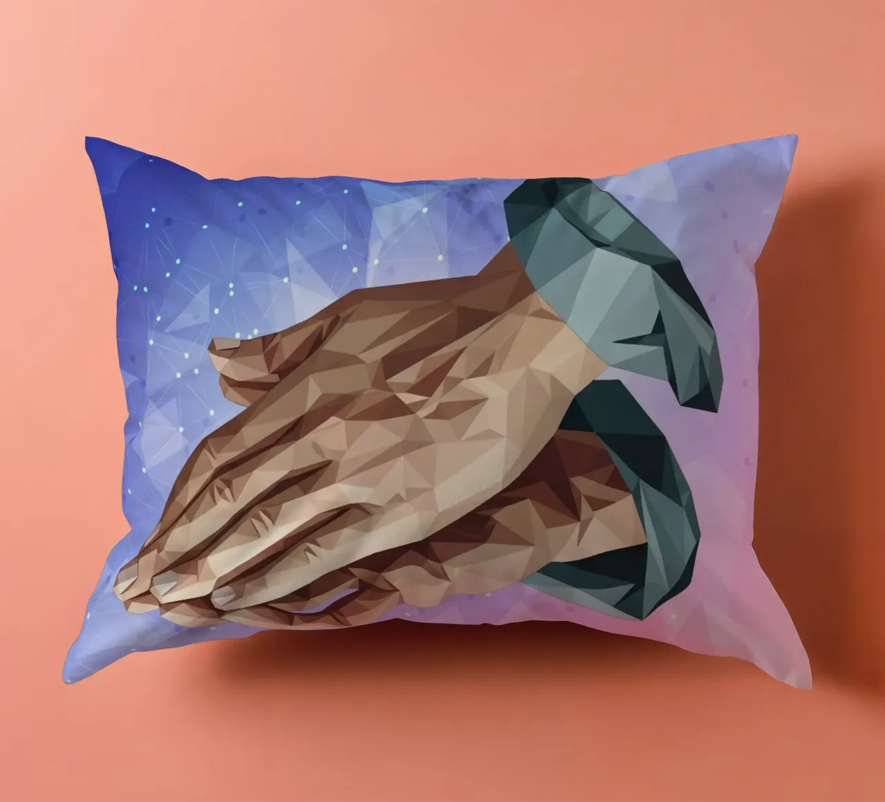 Mani in preghiera Lowpoly cuscino da Low Profile
