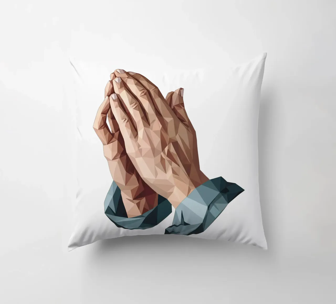 Mani in preghiera Lowpoly cuscino da Low Profile