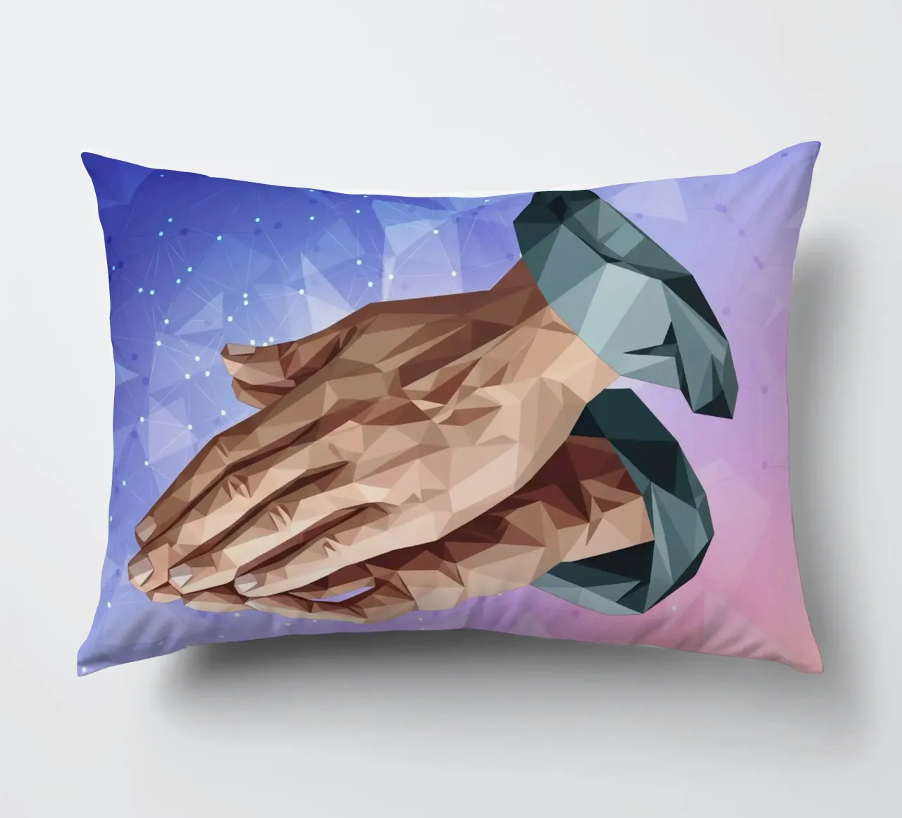 Mani in preghiera Lowpoly cuscino da Low Profile