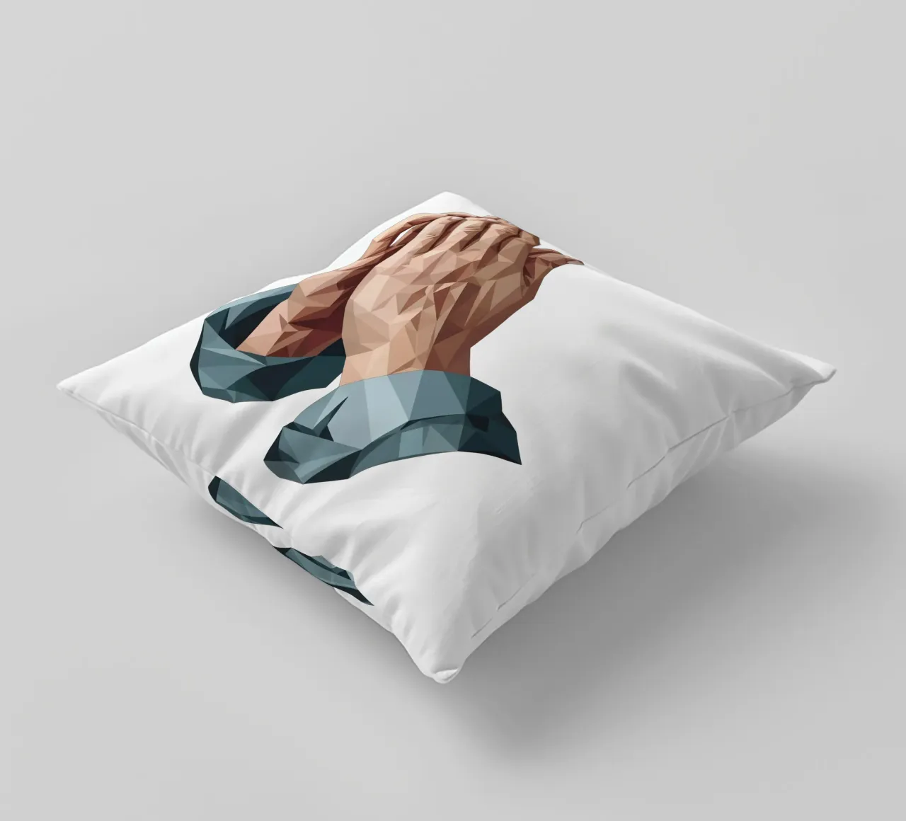 Mani in preghiera Lowpoly cuscino da Low Profile
