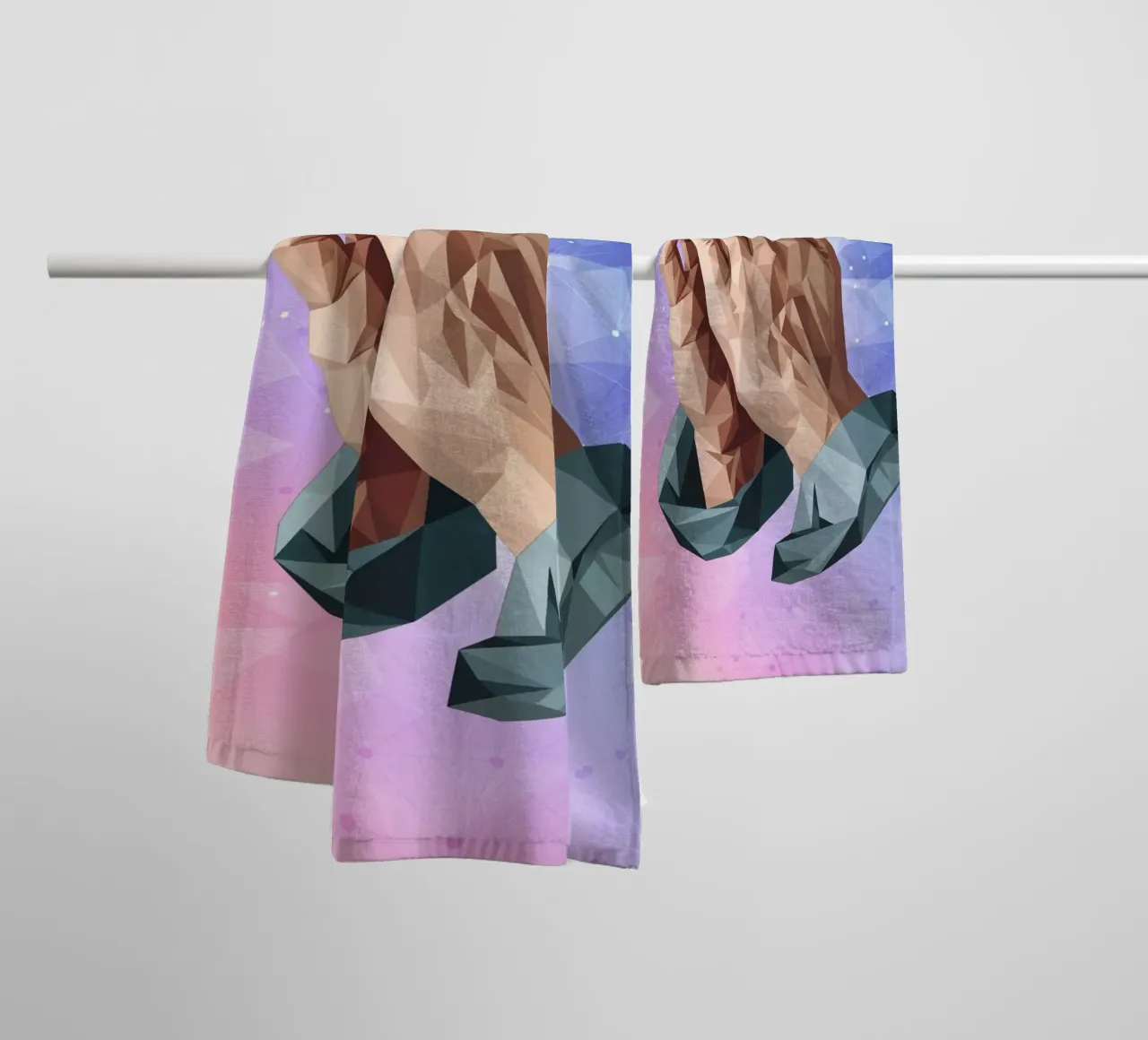 Mani in preghiera Lowpoly asciugamano da bagno da Low Profile