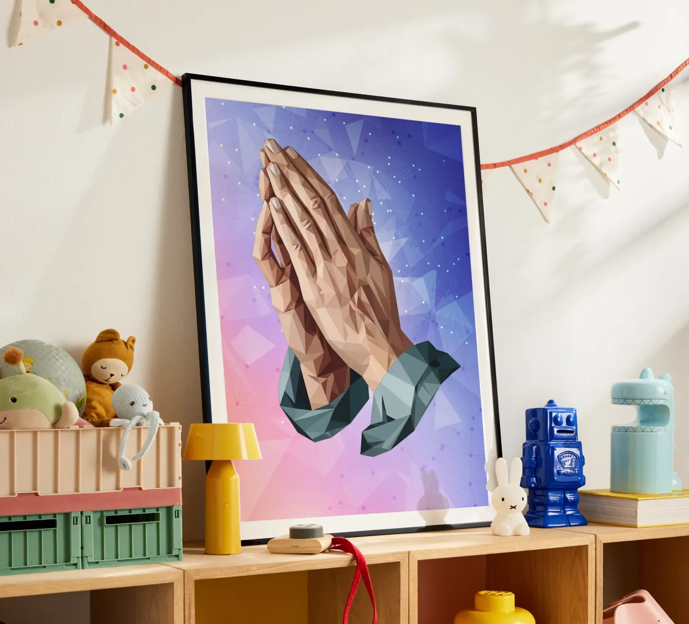 Praying Hands Lowpoly poster by Classical Modern Art