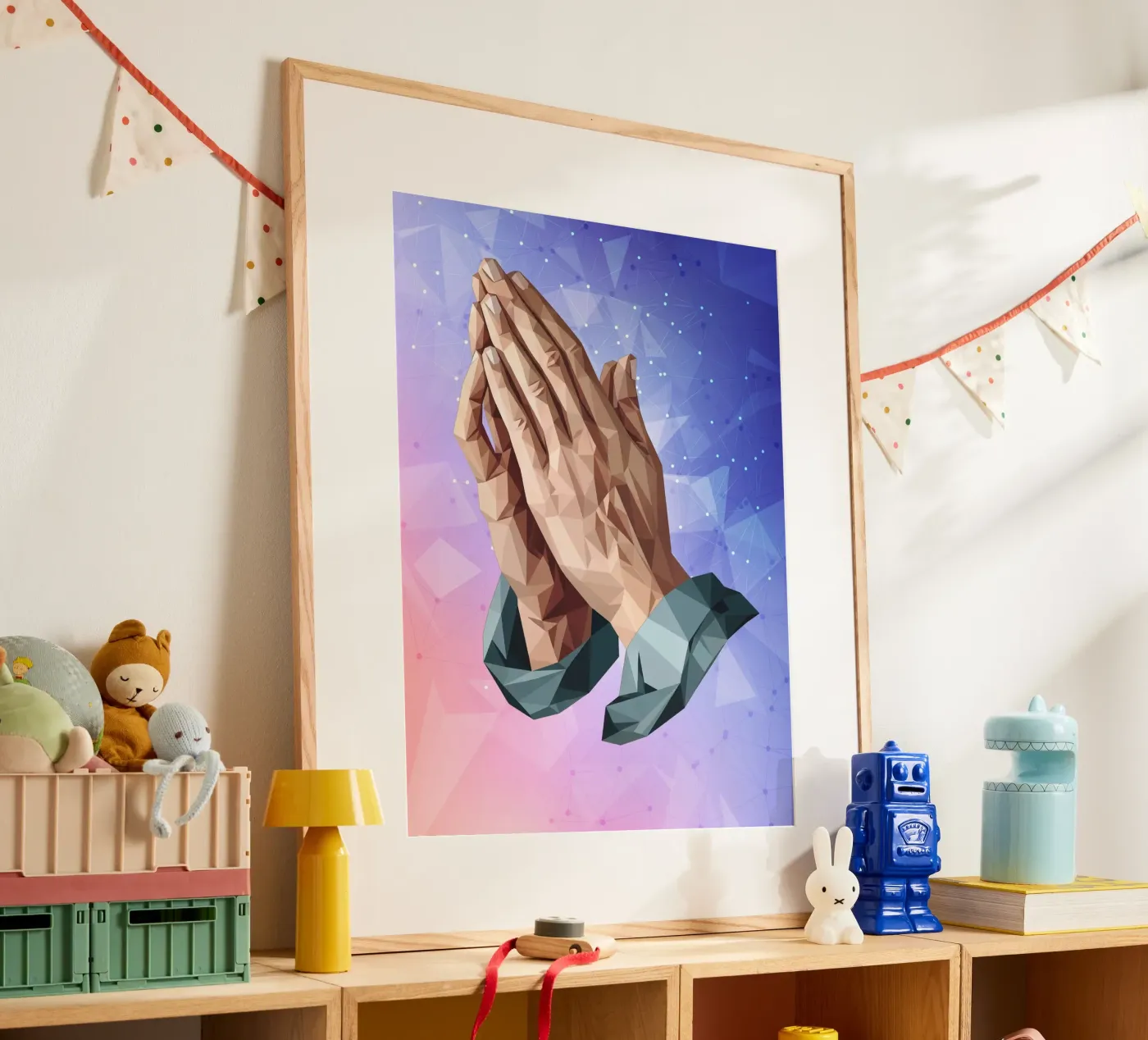 Praying Hands Lowpoly poster by Classical Modern Art