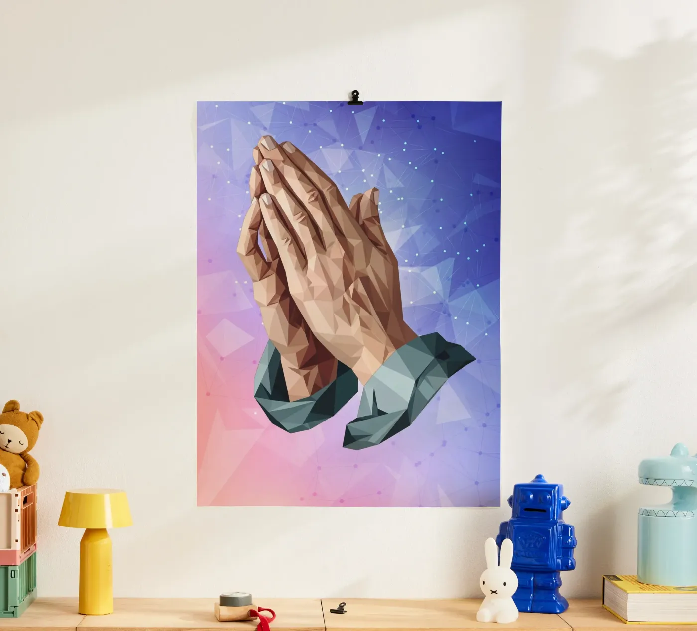 Praying Hands Lowpoly poster by Classical Modern Art