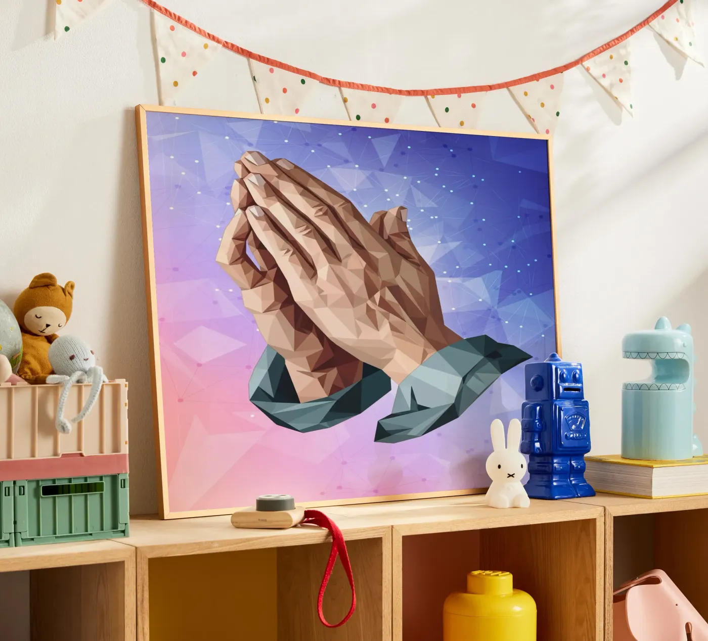 Praying Hands Lowpoly poster by Classical Modern Art