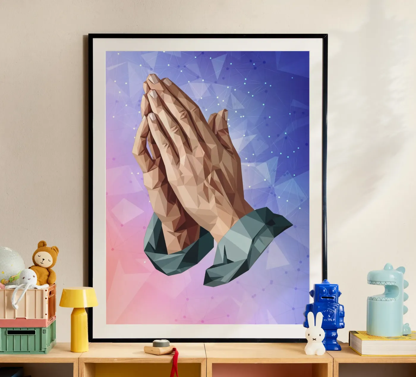 Praying Hands Lowpoly poster by Classical Modern Art