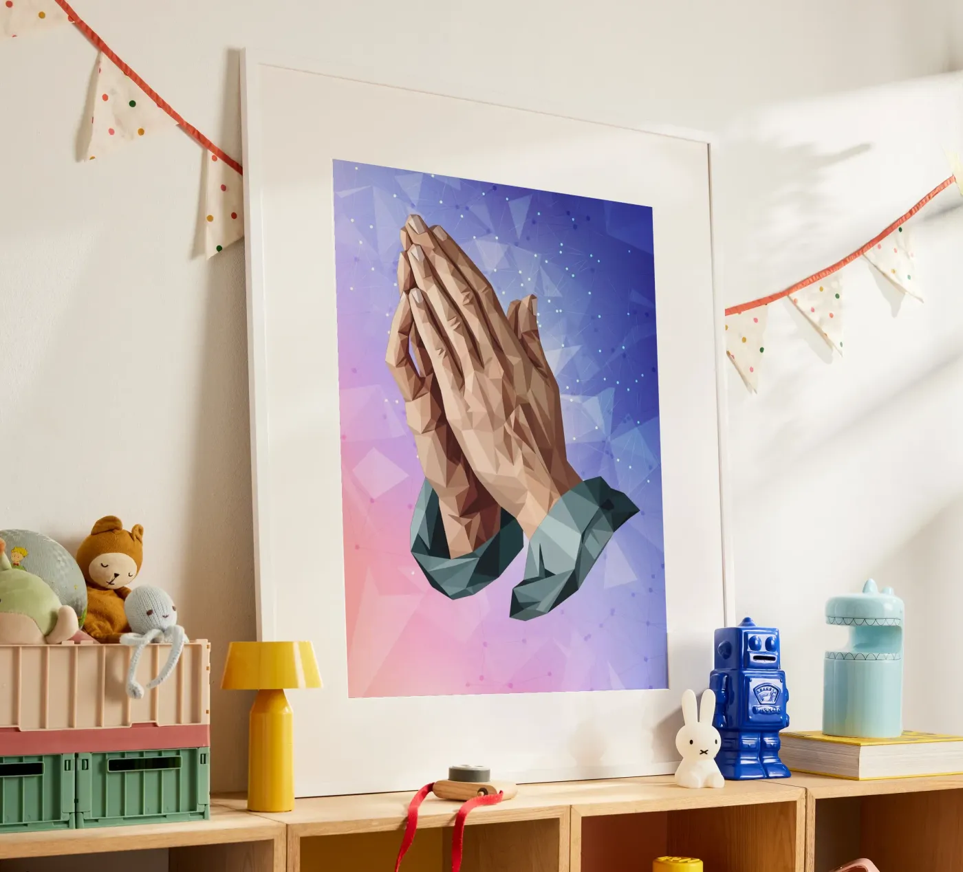 Praying Hands Lowpoly poster by Classical Modern Art