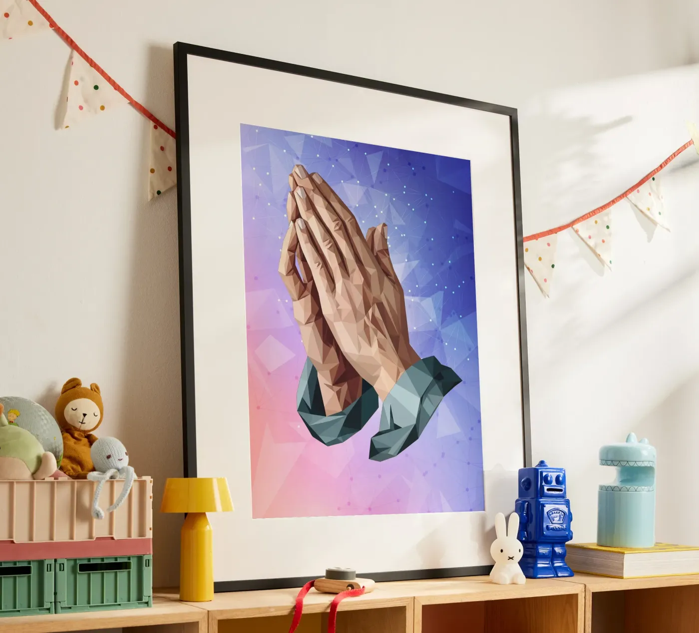 Praying Hands Lowpoly poster by Classical Modern Art