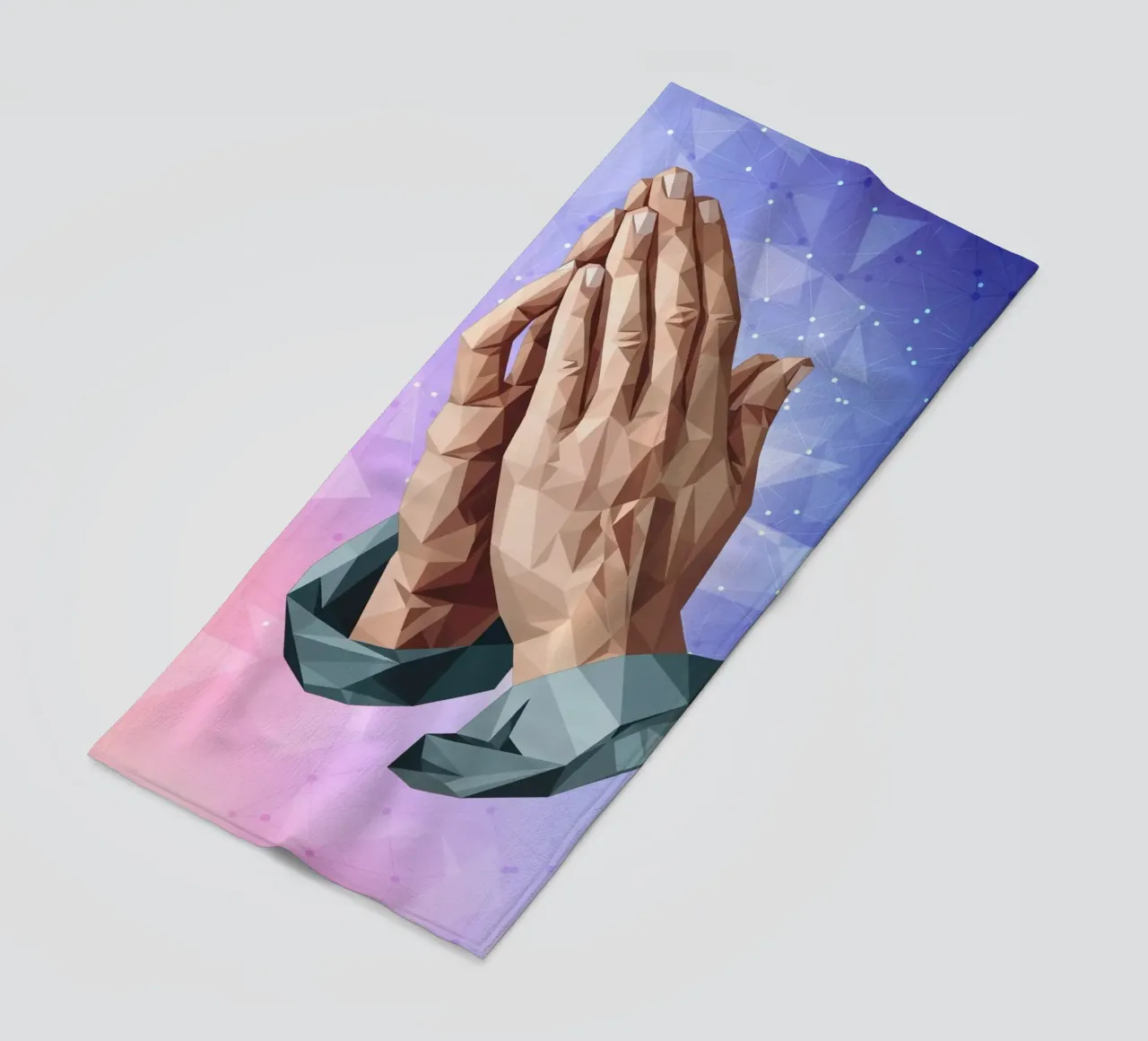 Mani in preghiera Lowpoly telo mare da Low Profile