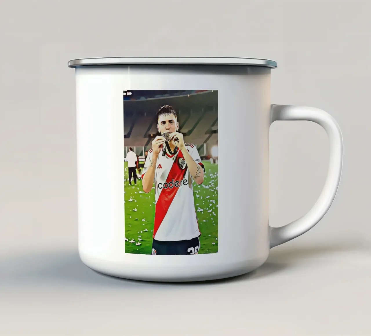 Franco Mastantuono River Plate Digital Art tazza in smalto da ArdanART