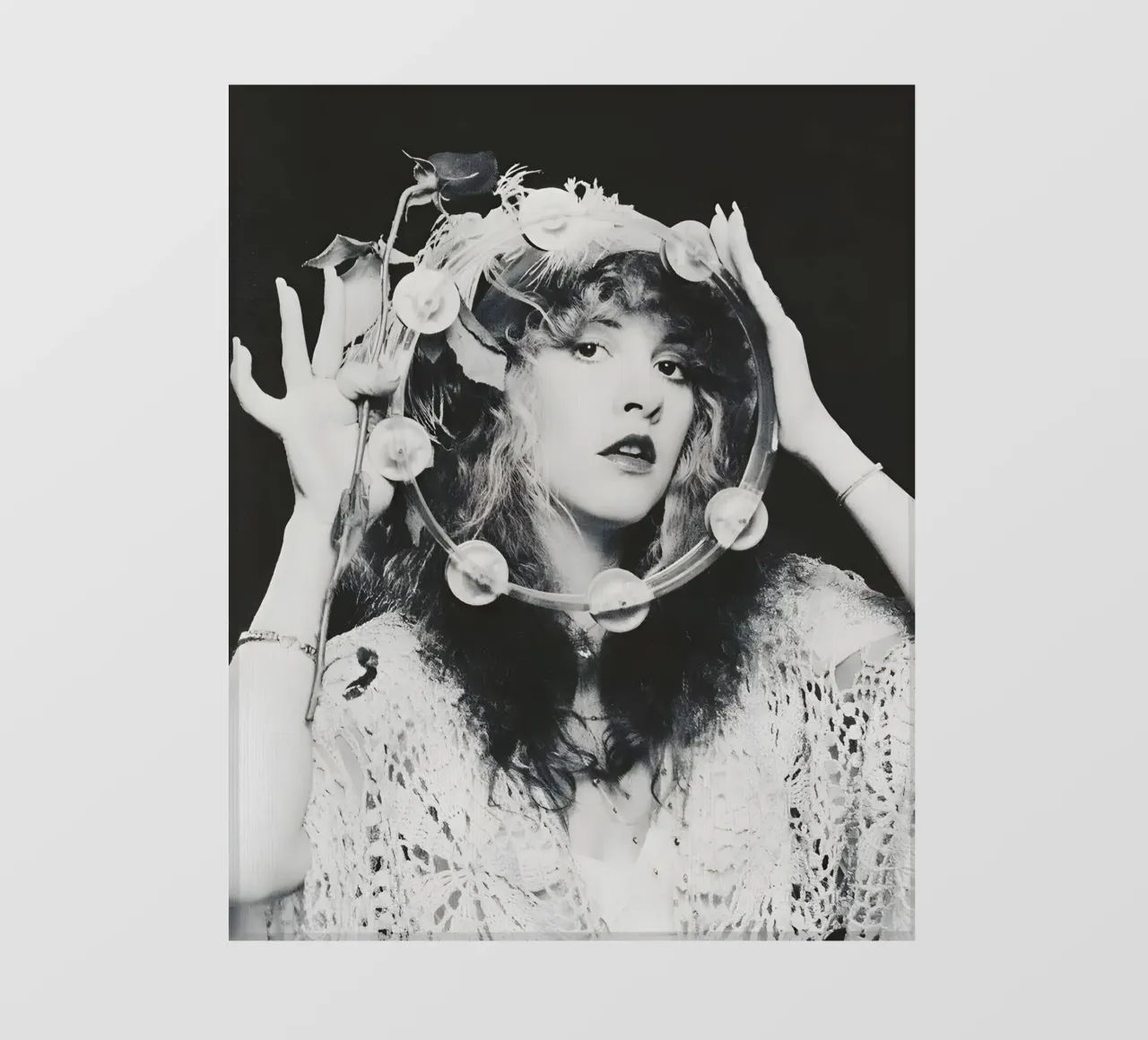 Stevie Nicks Monocromo pellicola backlit da vintage