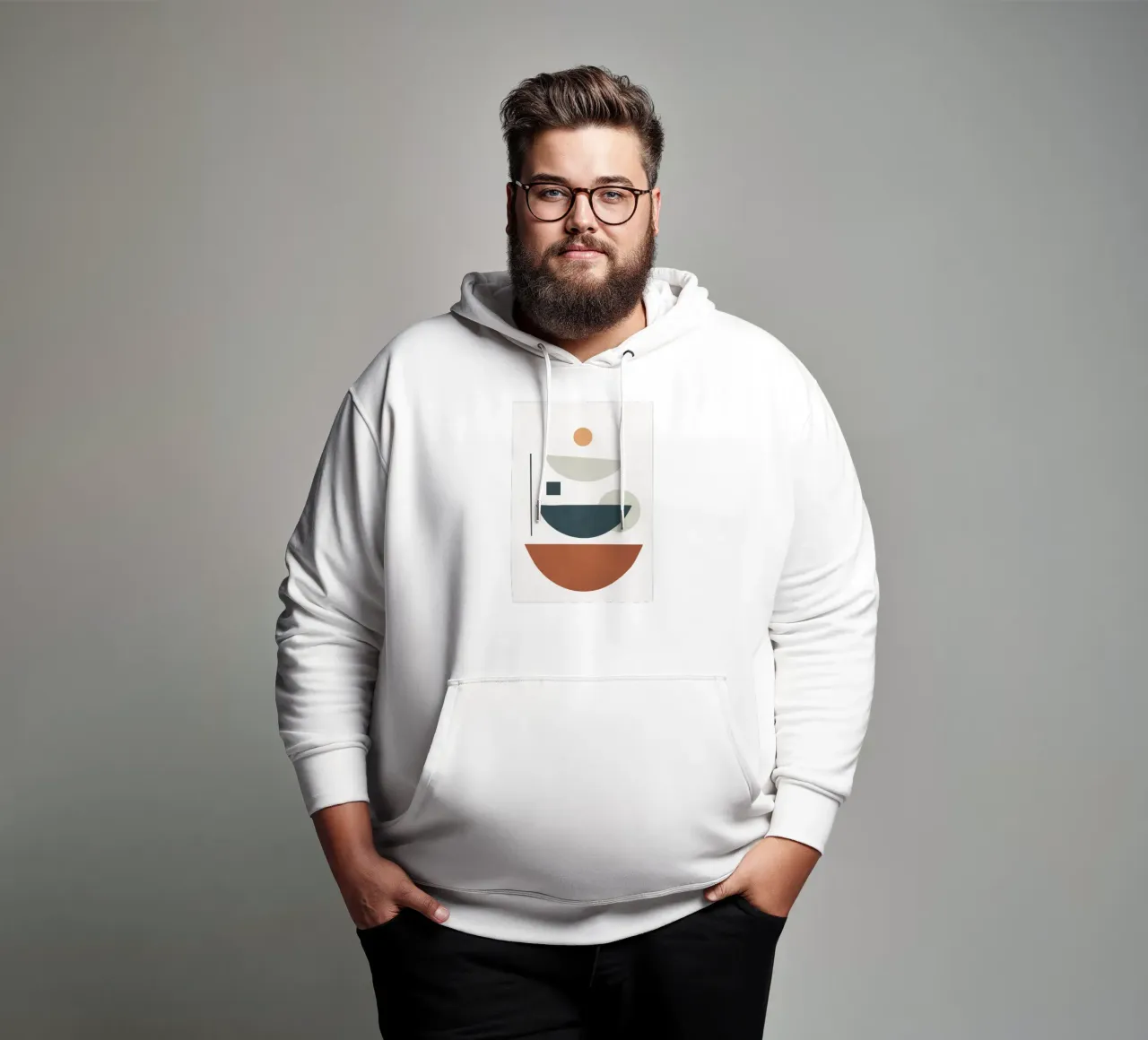 Minimal Shapes No.40 felpa con cappuccio da cityart